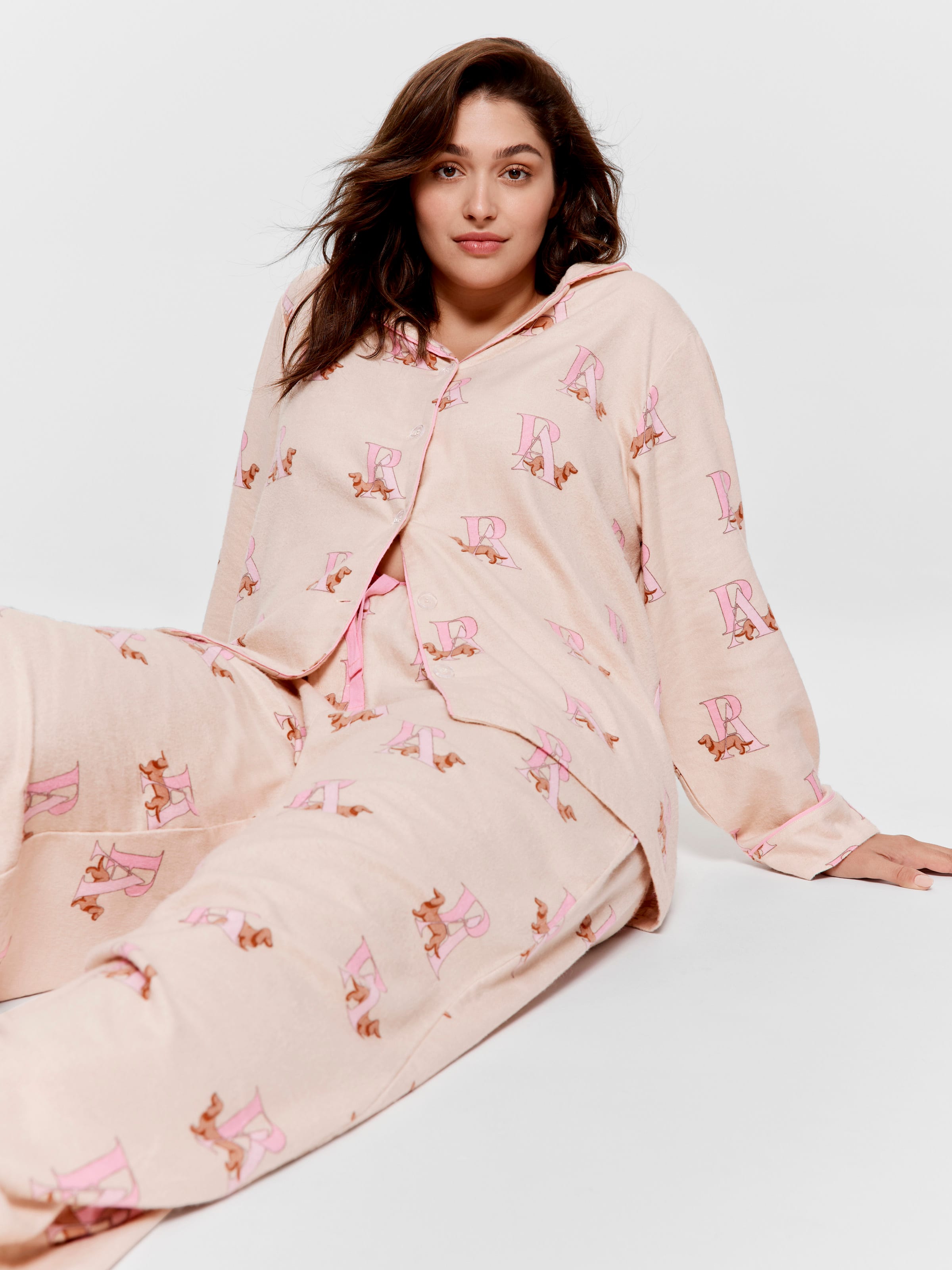 P.A. Plus Penny Monogram Bamboo Flannelette Classic Pj Set