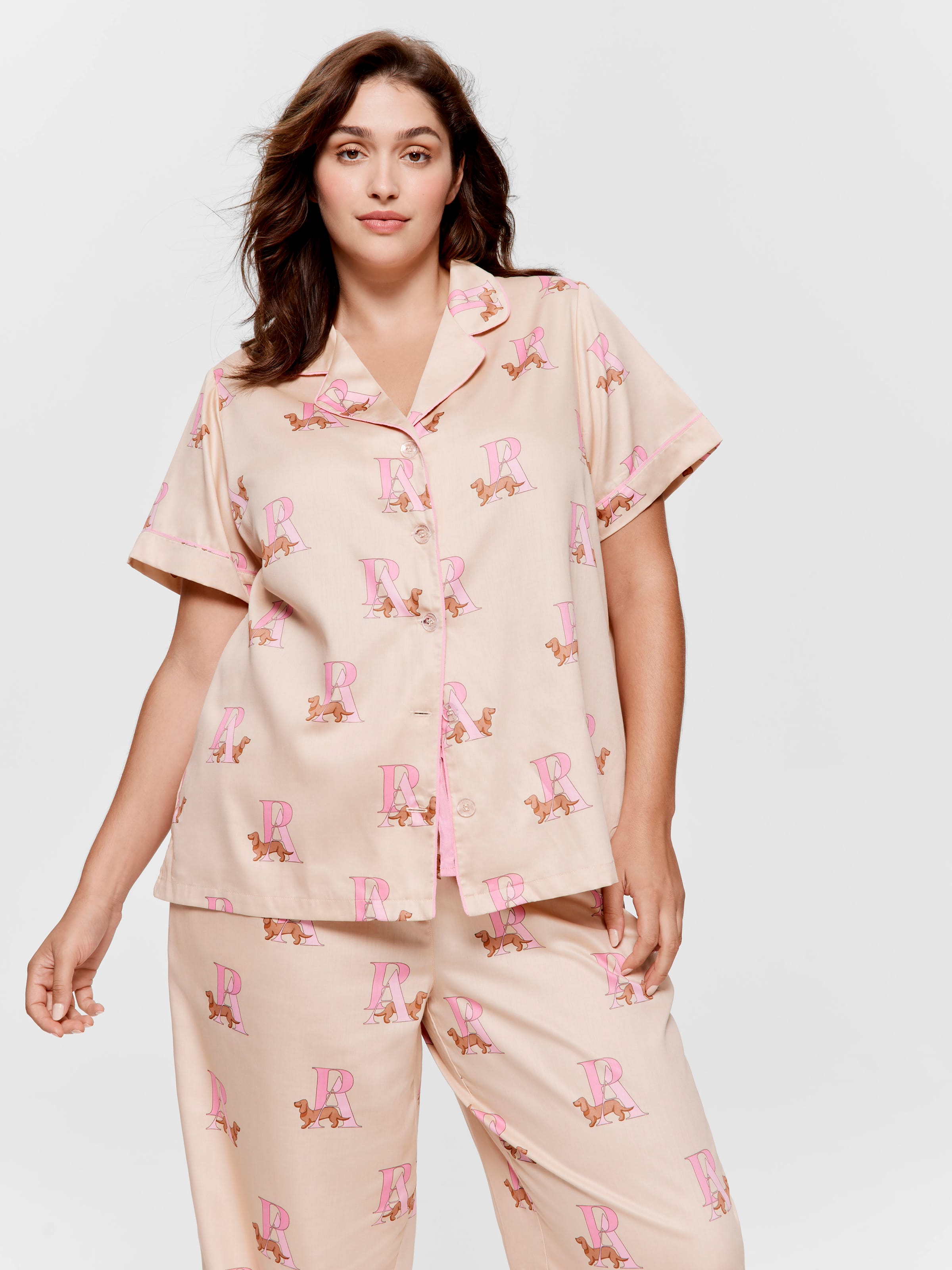 P.A. Plus Penny Monogram 100% Cotton Pj Set