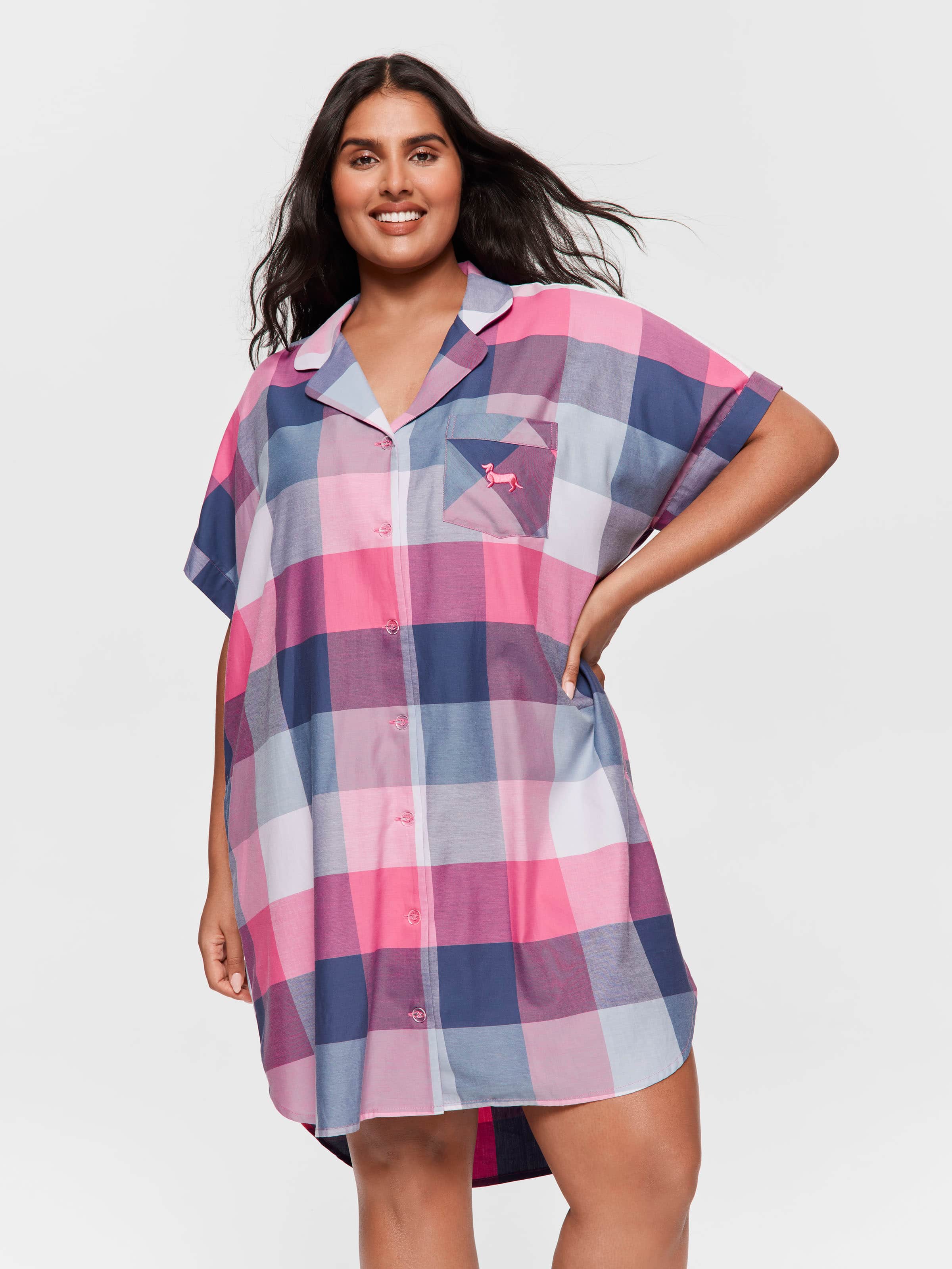 P.A. Plus Buffalo Check 100% Cotton Nightshirt