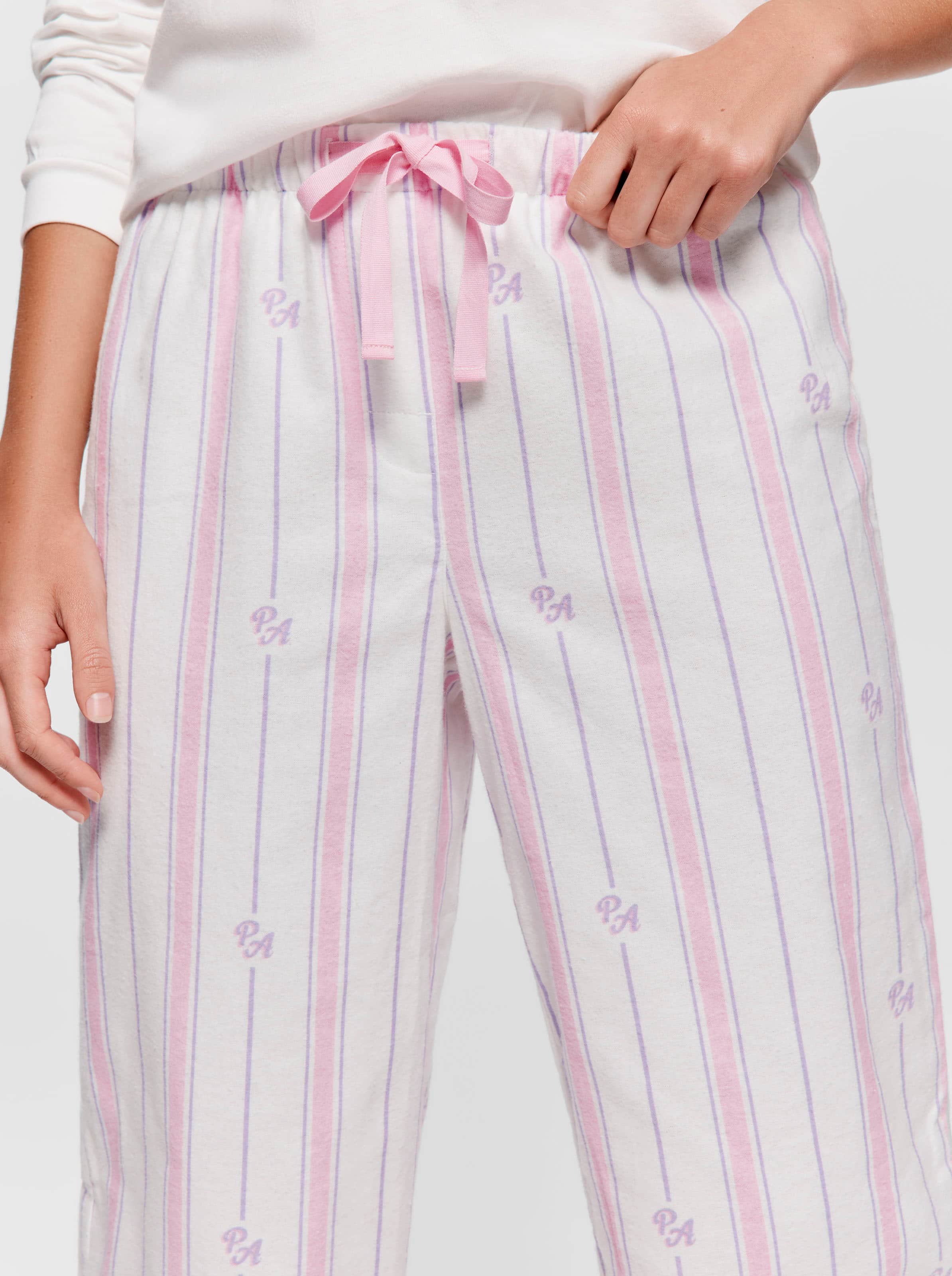 P.A. Pink & Lilac Stripe Classic Flannelette Pj Pant
