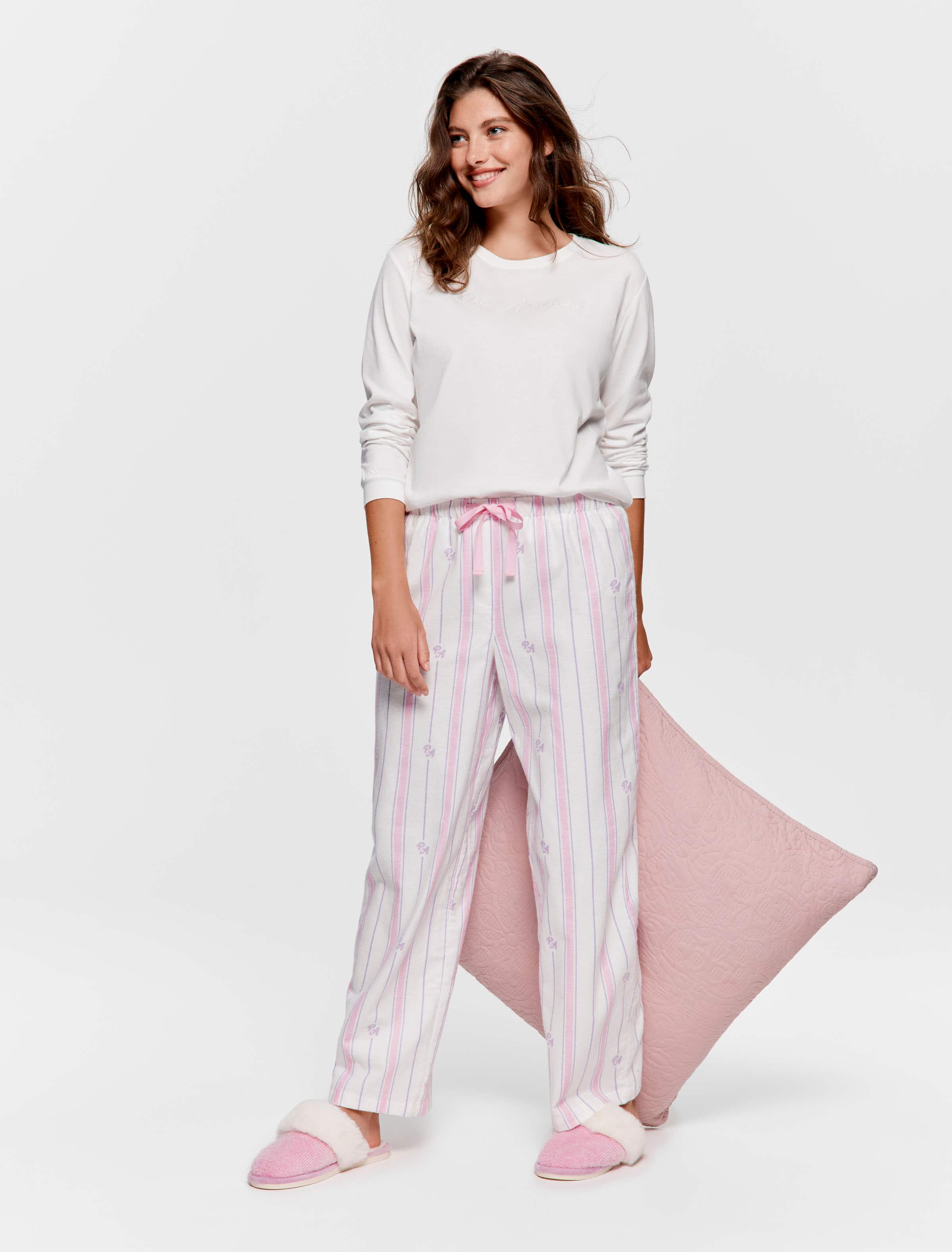 P.A. Pink & Lilac Stripe Classic Flannelette Pj Pant