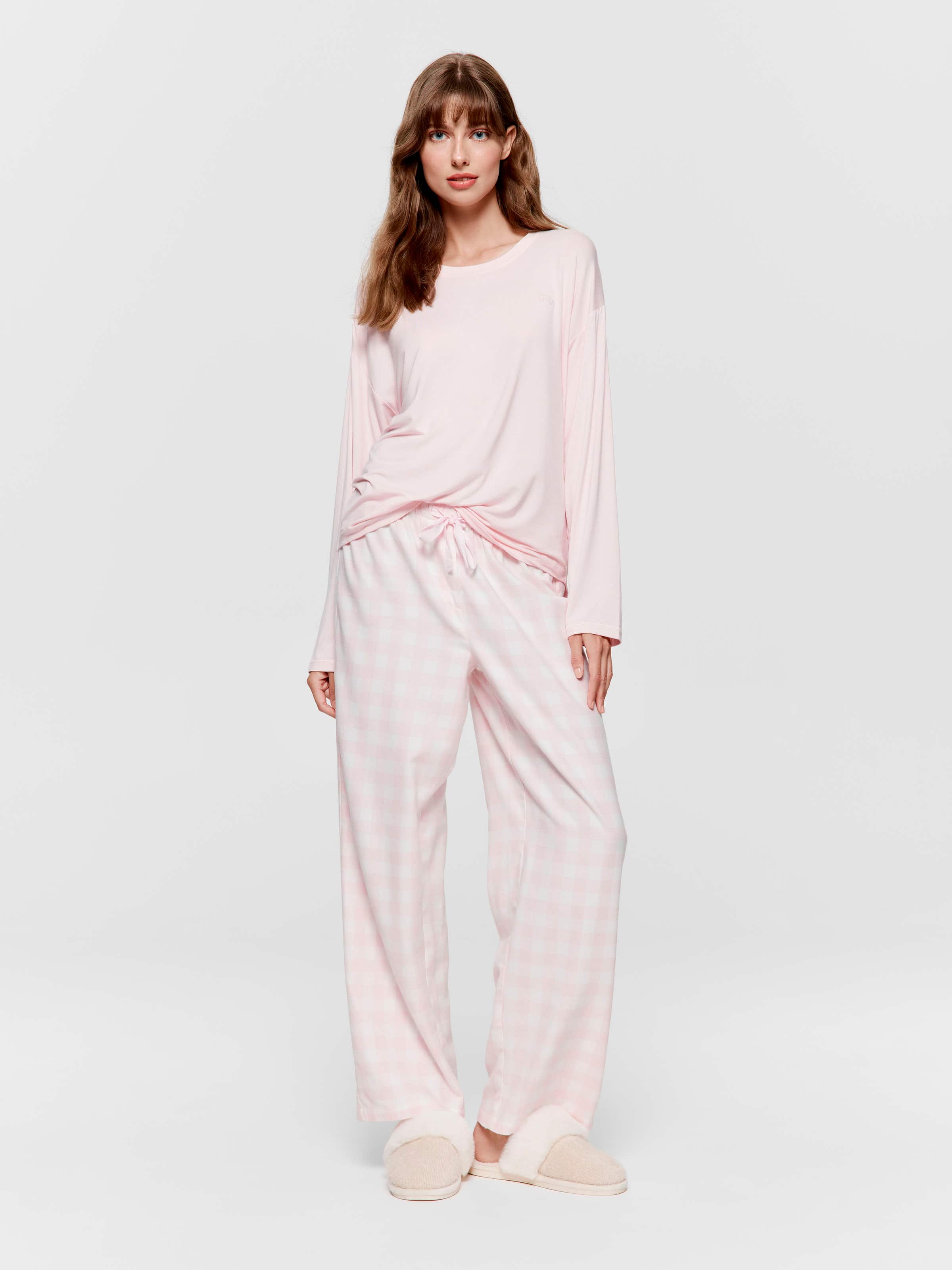 Pink Gingham Classic Flannelette Pj Pant