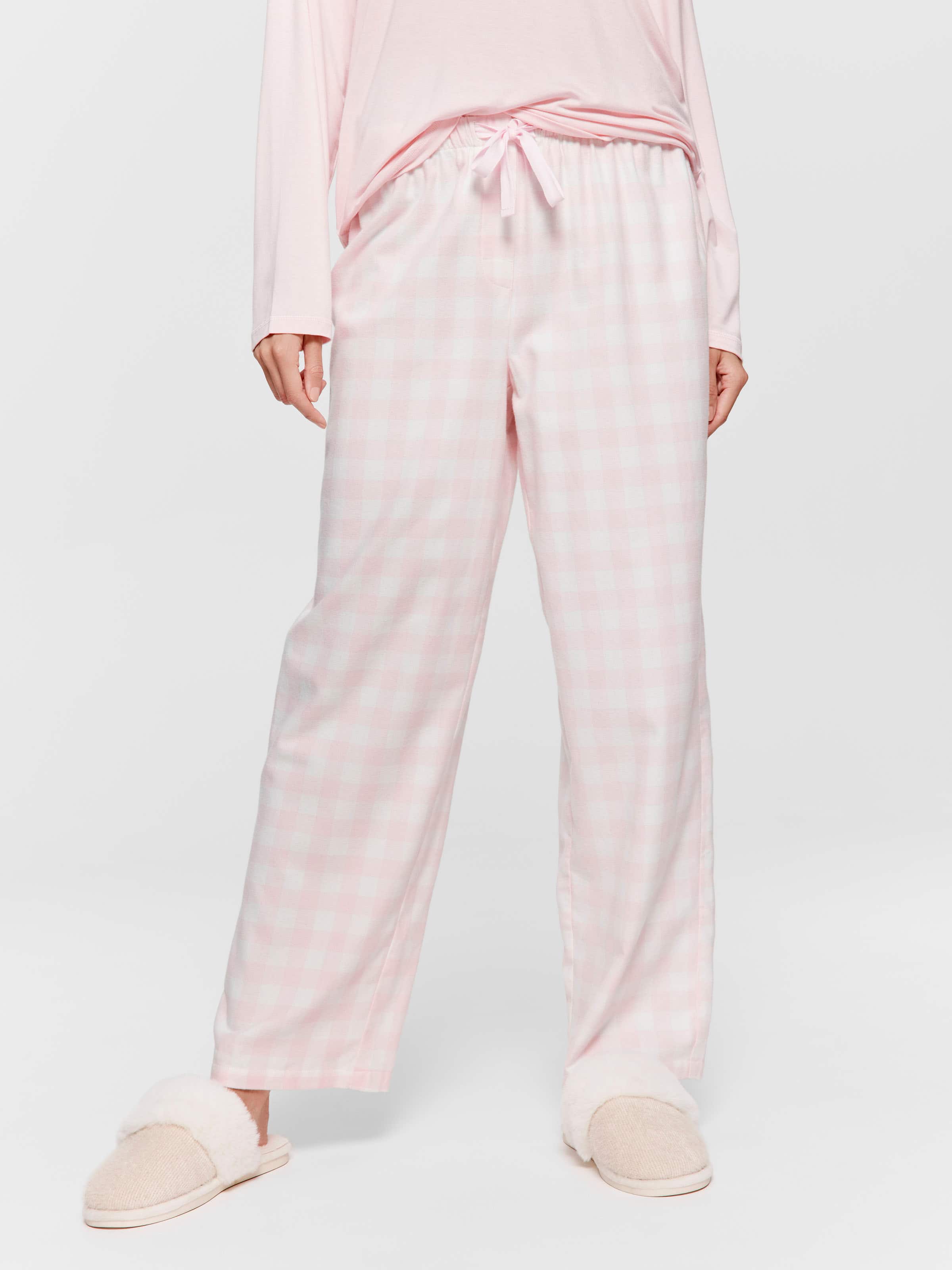 Pink Gingham Classic Flannelette Pj Pant