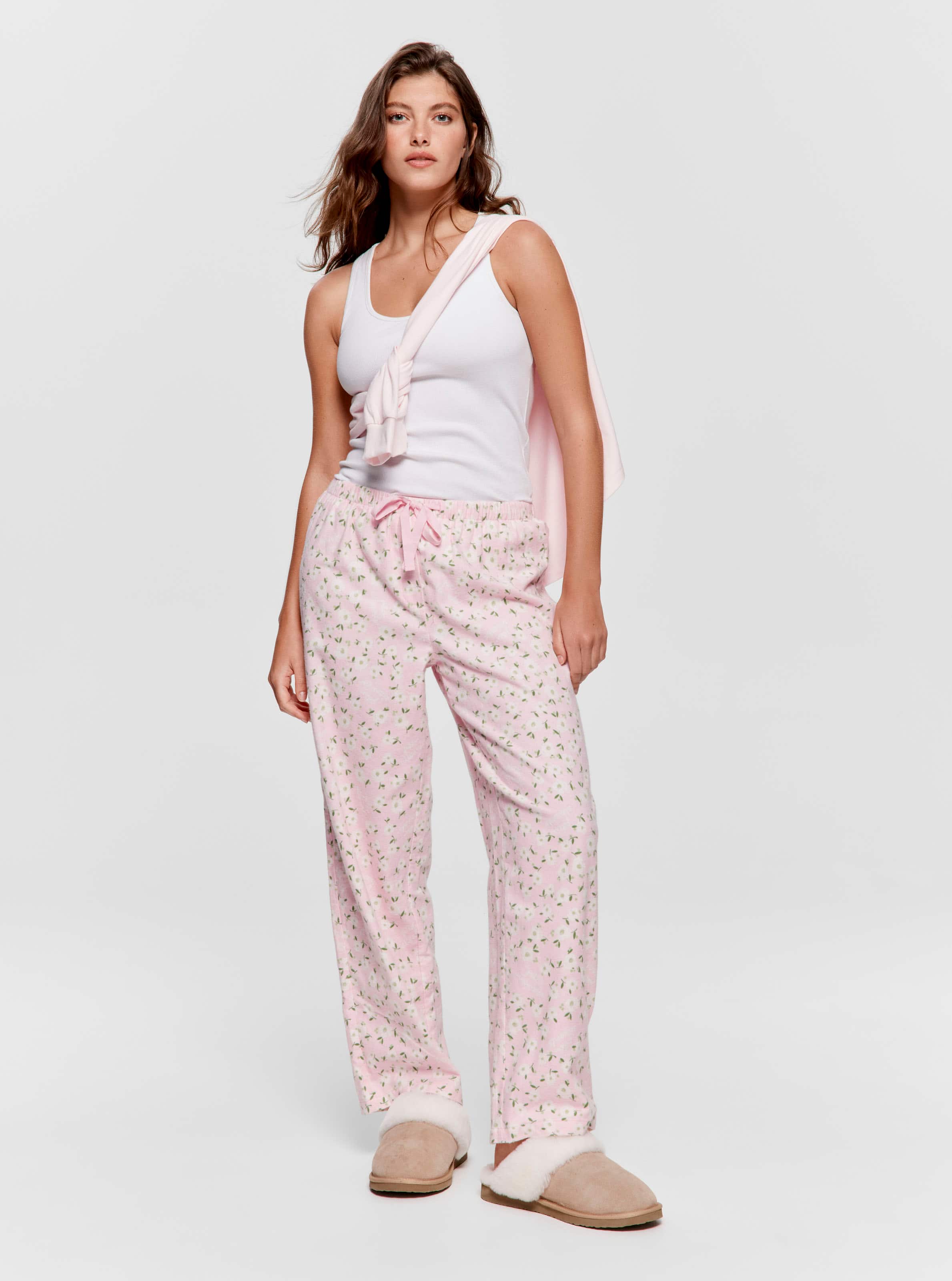 Pink Floral Classic Flannelette Pj Pant