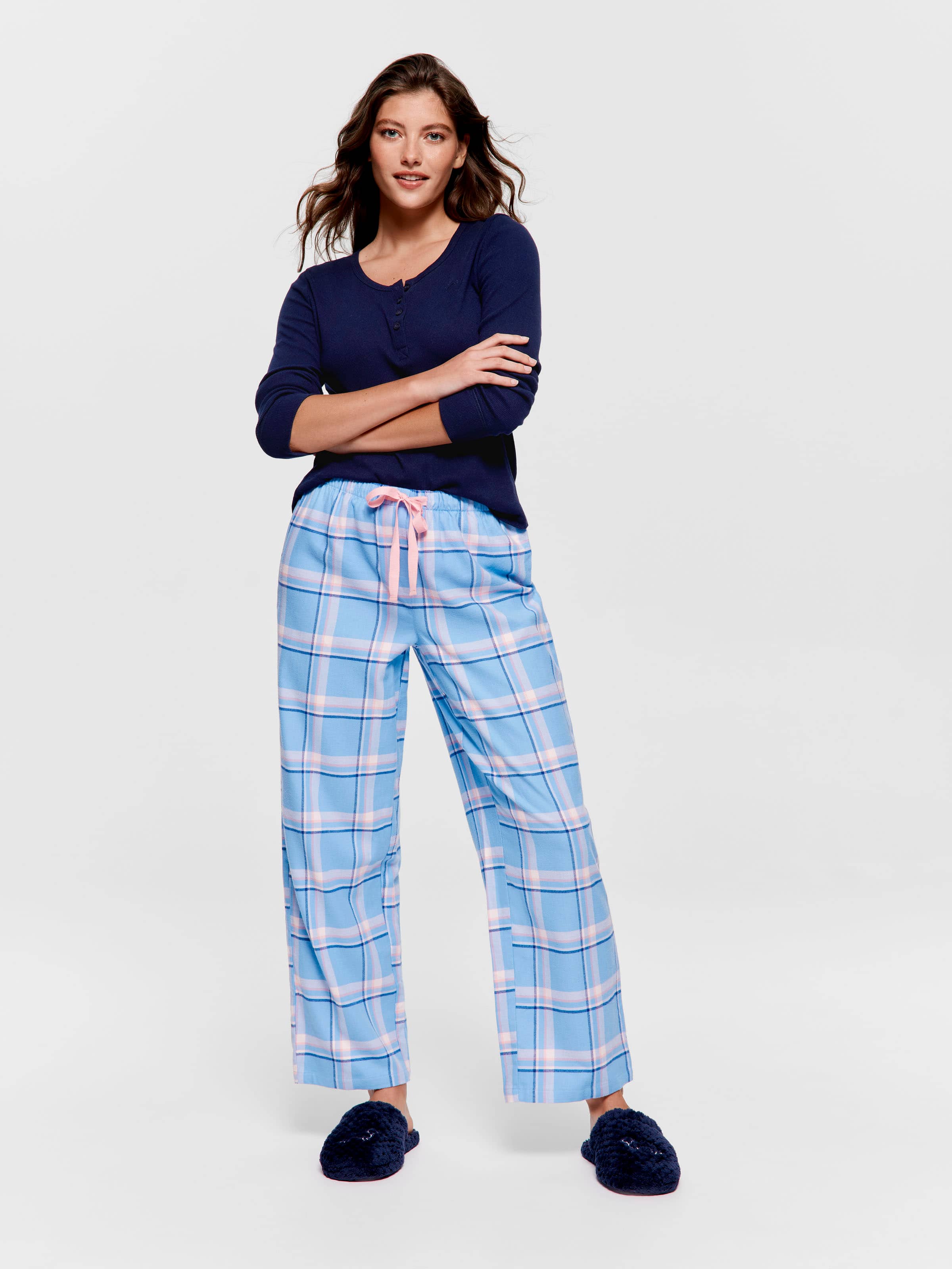 Cornflower Check Classic Flannelette Pj Pant