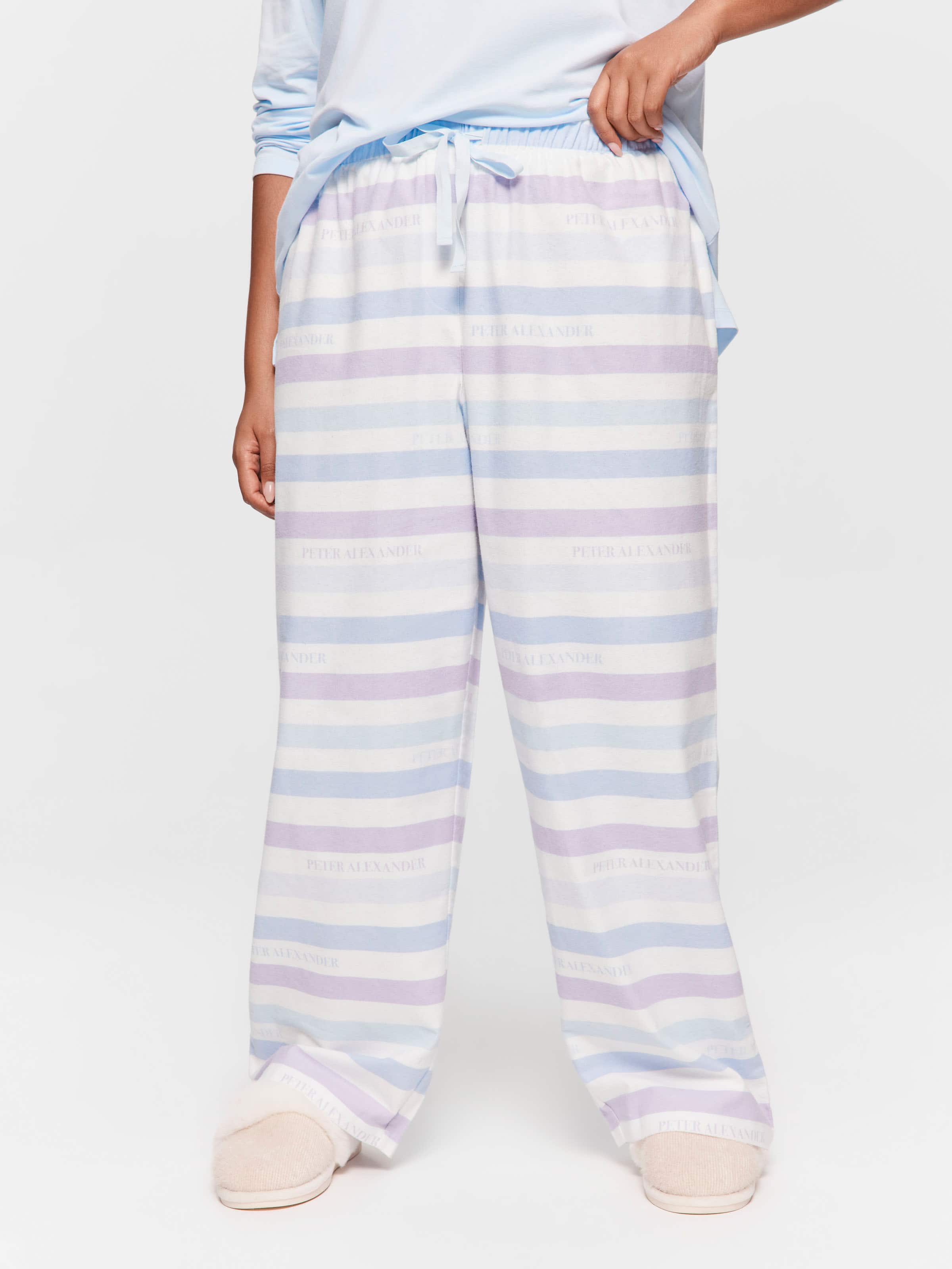 P.A. Plus Blue Branded Stripe Classic Flannelette Pj Pant
