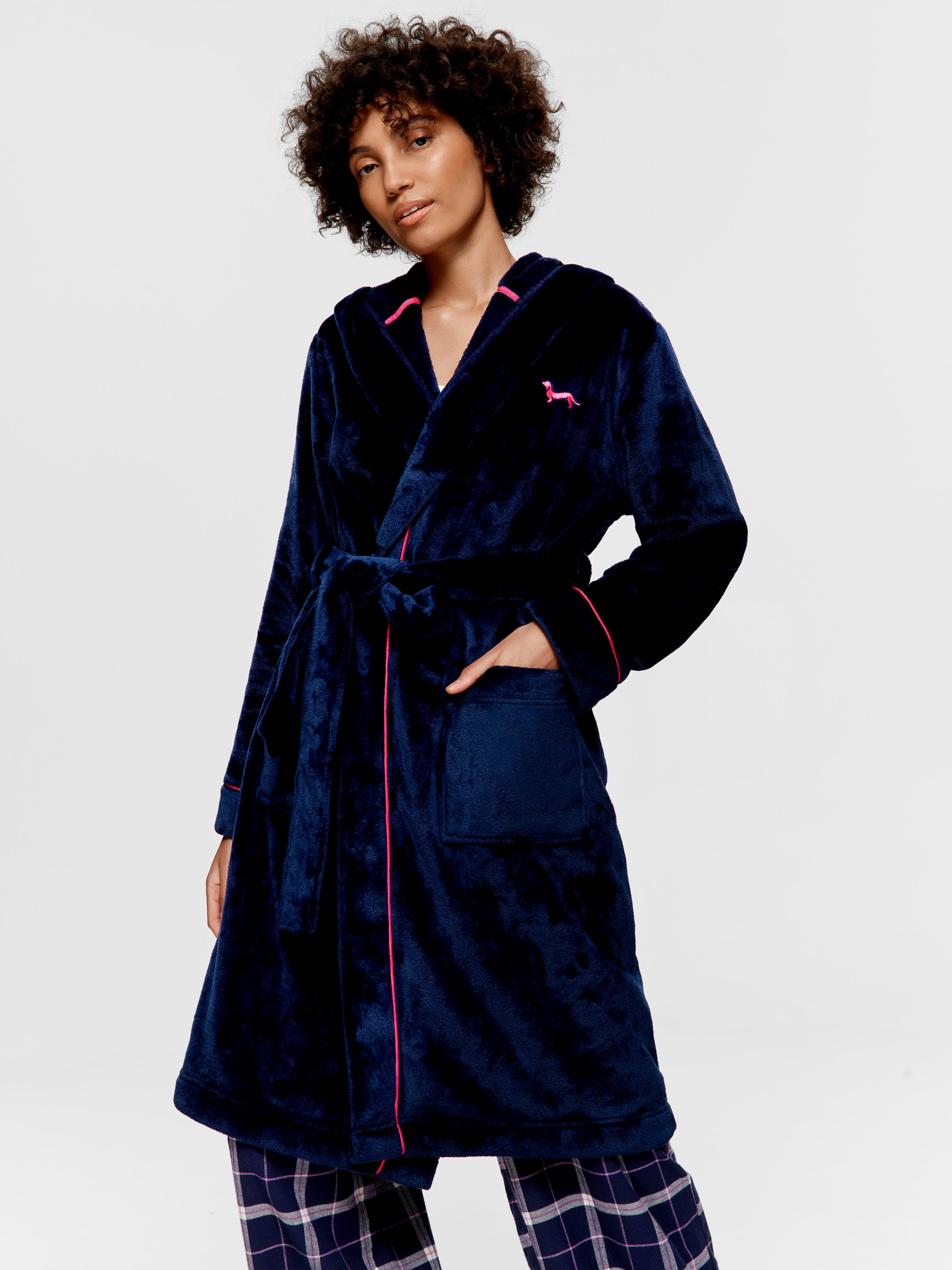 Navy Hooded Gown