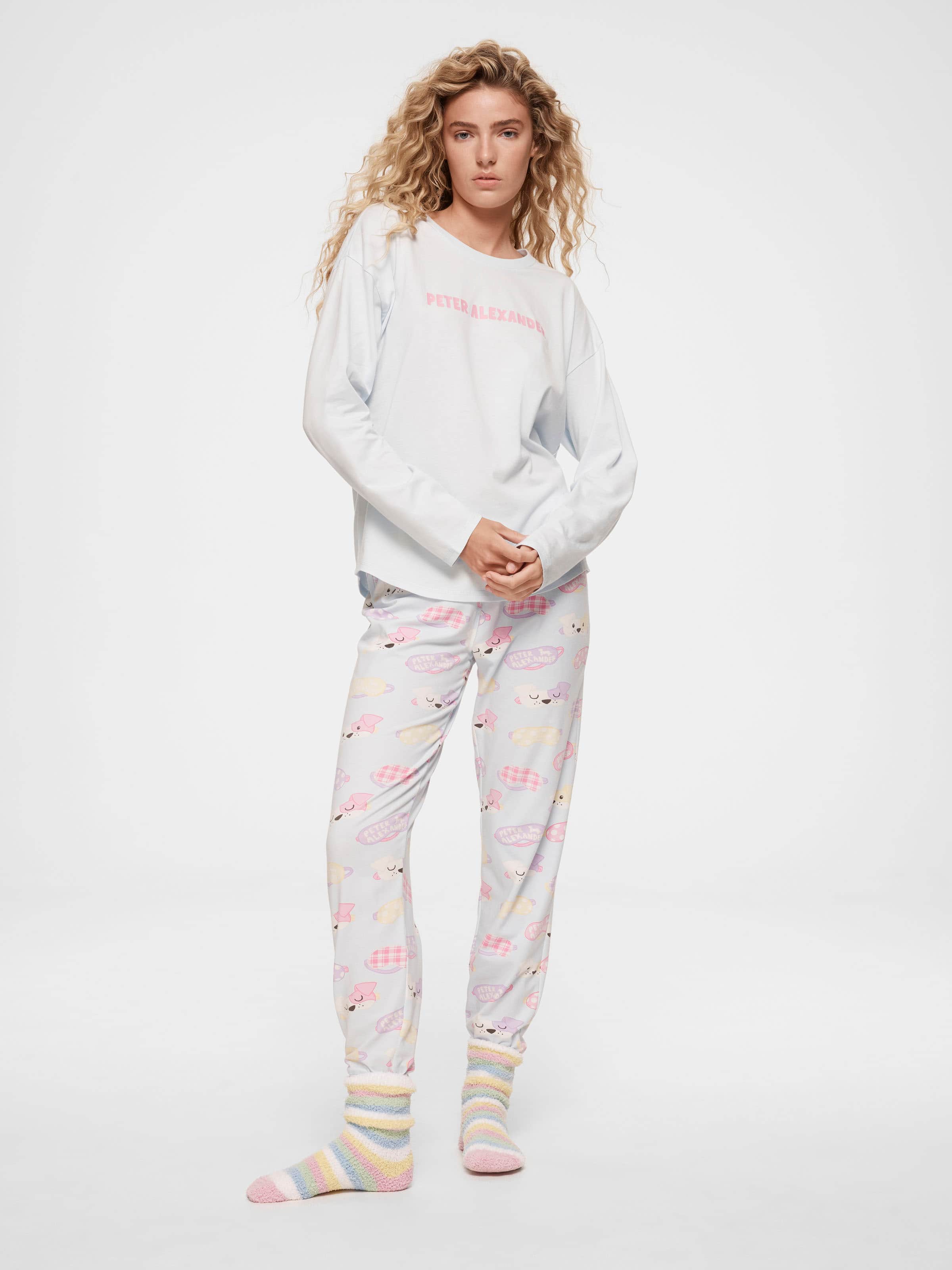 Blue Branded Long Sleeve Top