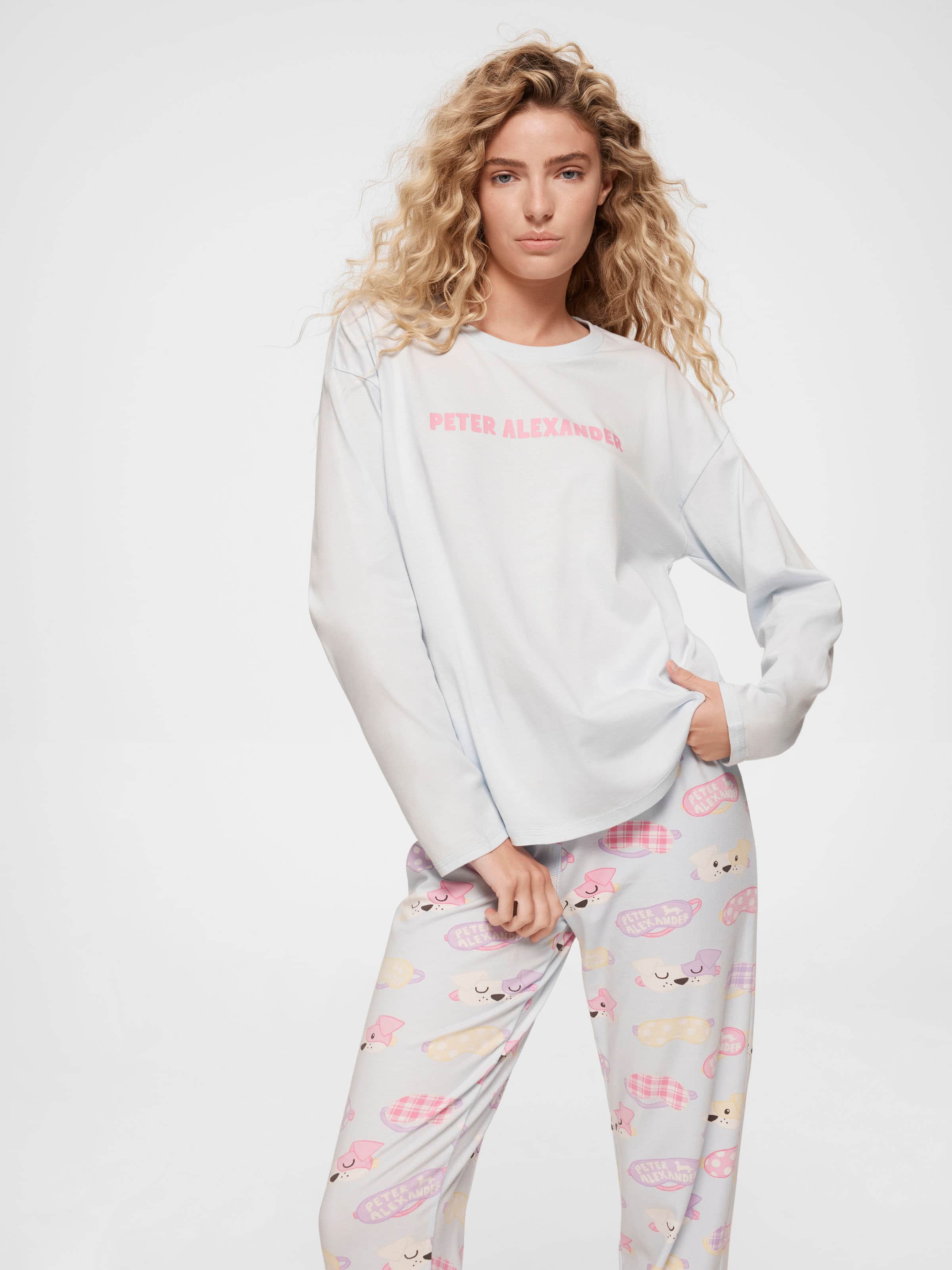 Blue Branded Long Sleeve Top