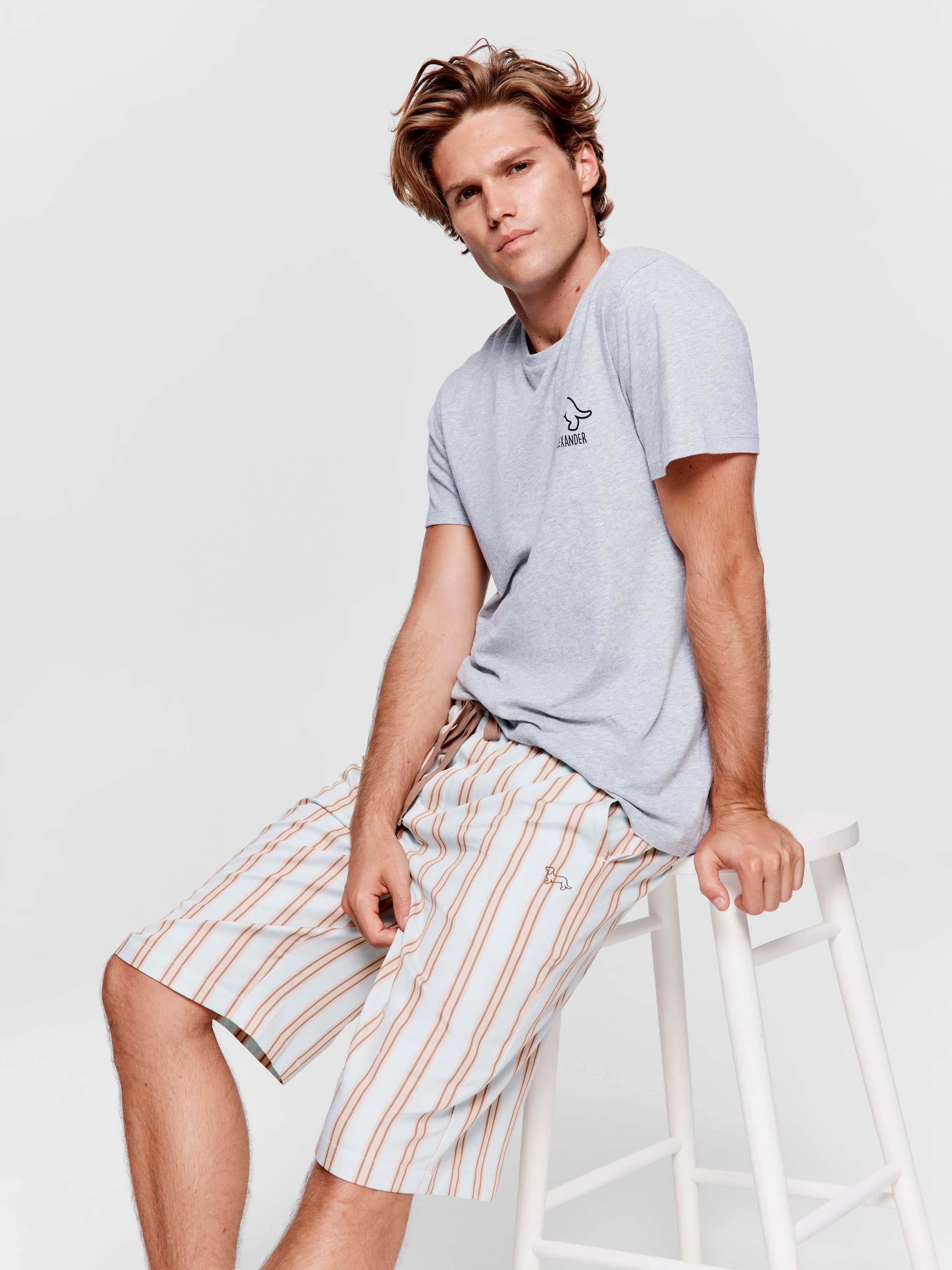 Mint Stripe Sleep Short