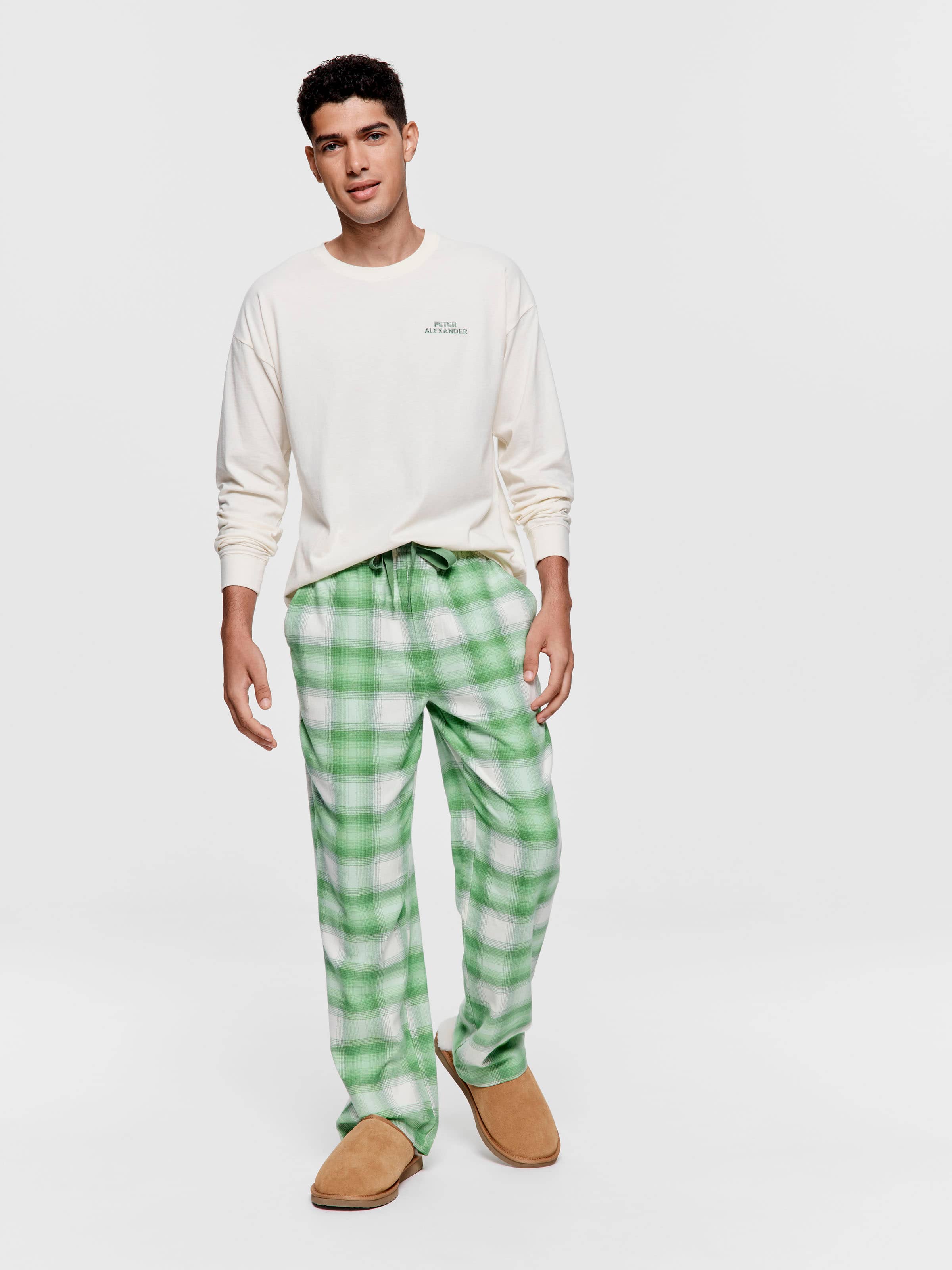 Green Check Flannelette Classic Pj Pant