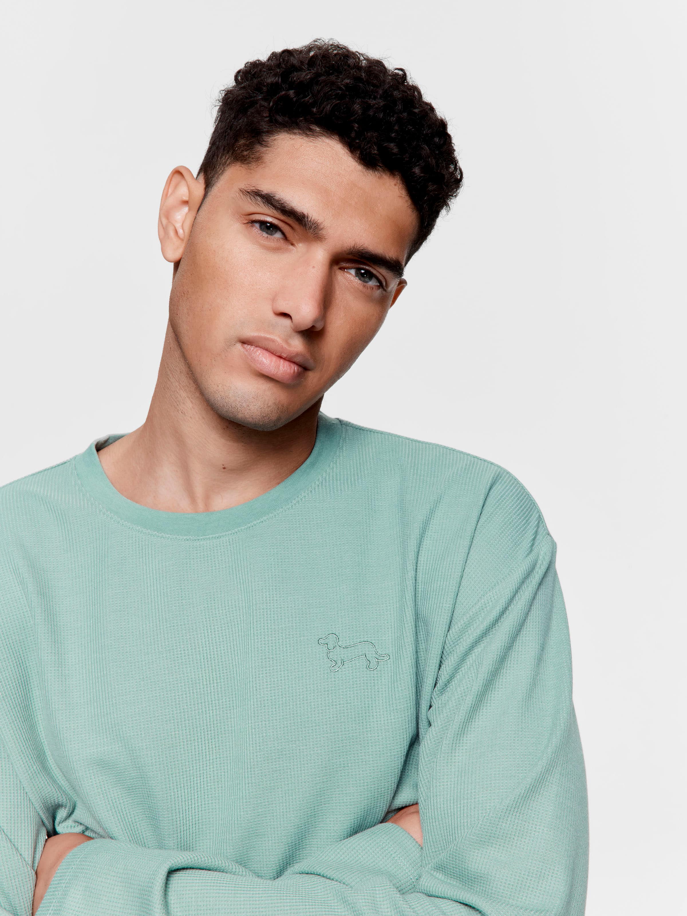 Sage Waffle Long Sleeve Top