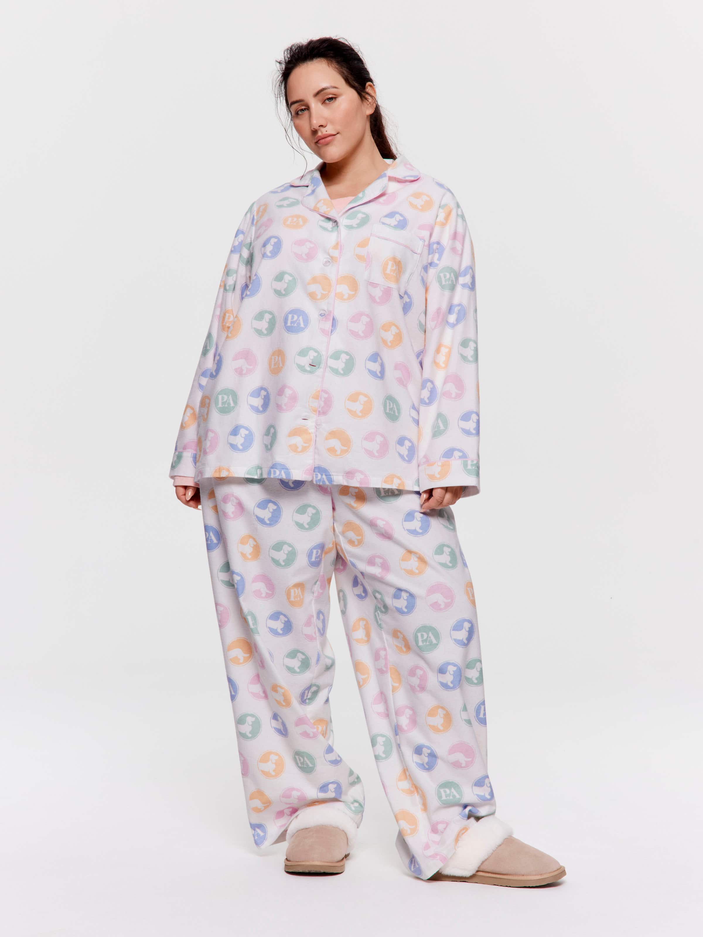 P.A. Plus Penny Spot Classic Flannelette Pj Set