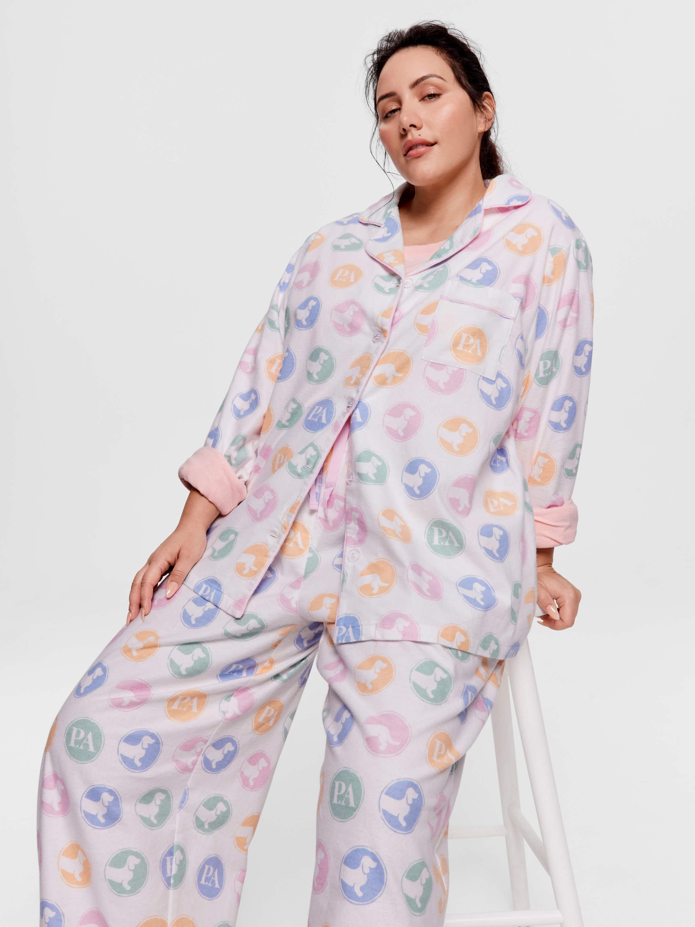 P.A. Plus Penny Spot Classic Flannelette Pj Set