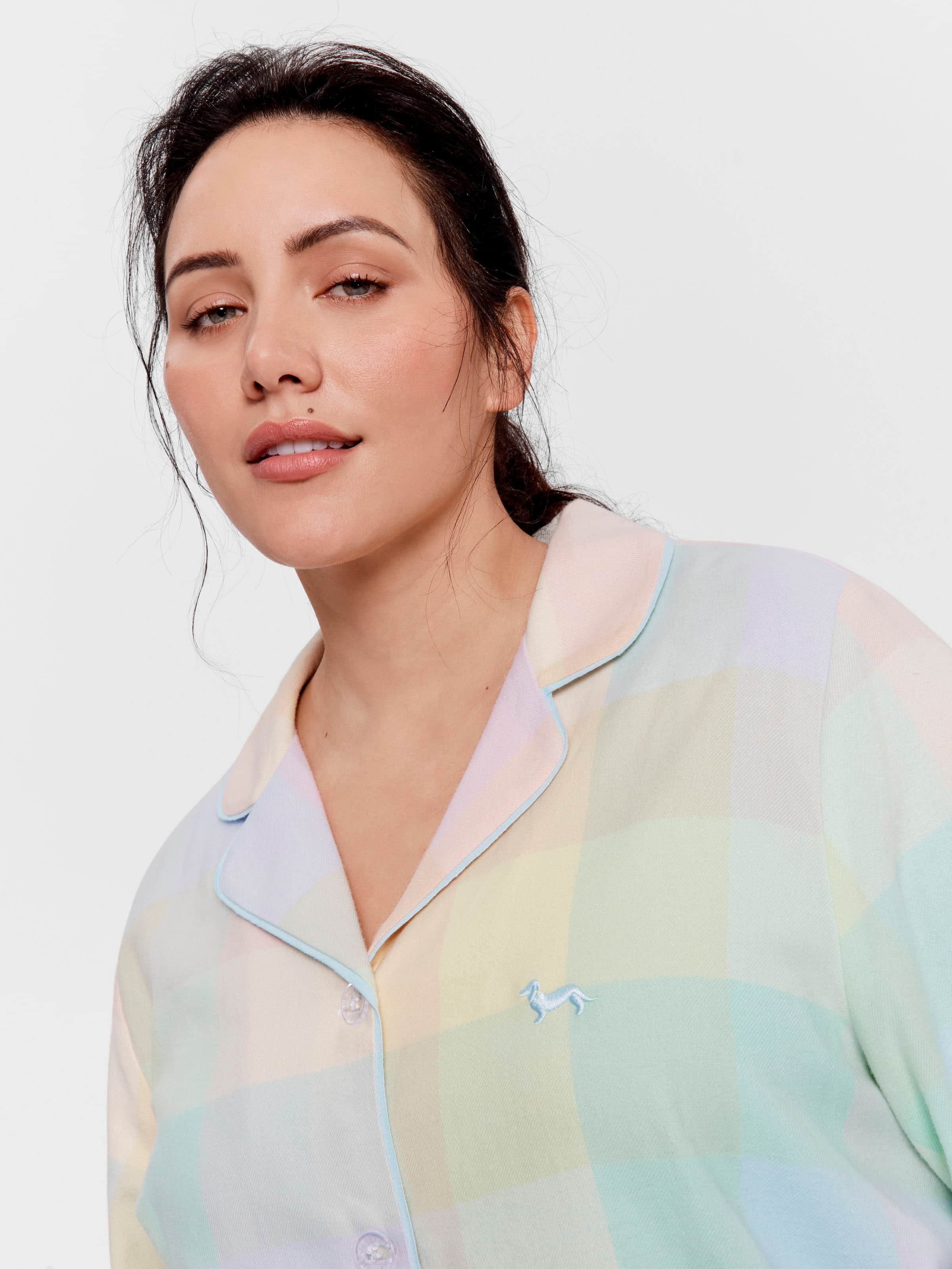 P.A. Plus Rainbow Check Classic Flannelette Pj Set