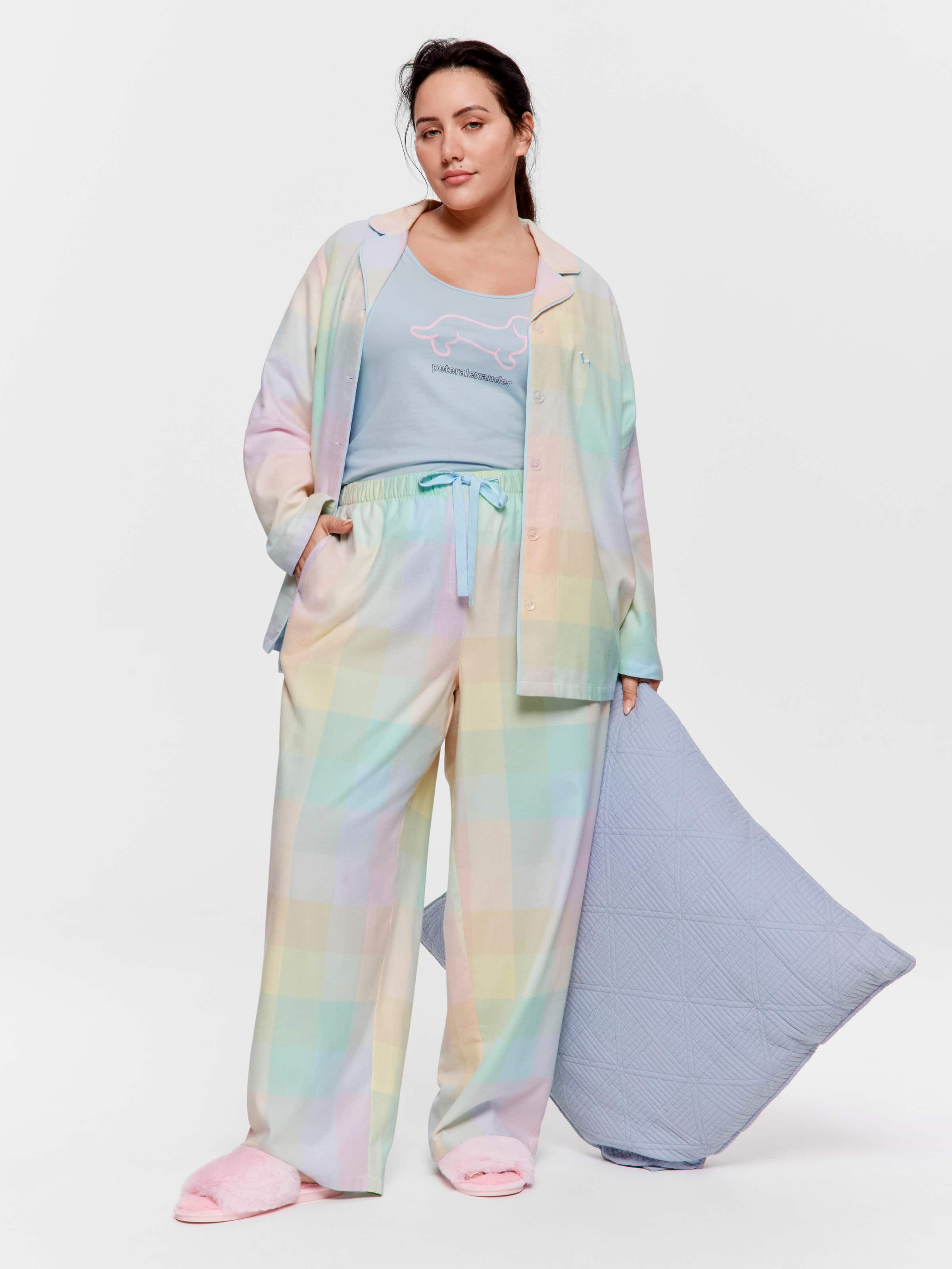 P.A. Plus Rainbow Check Classic Flannelette Pj Set