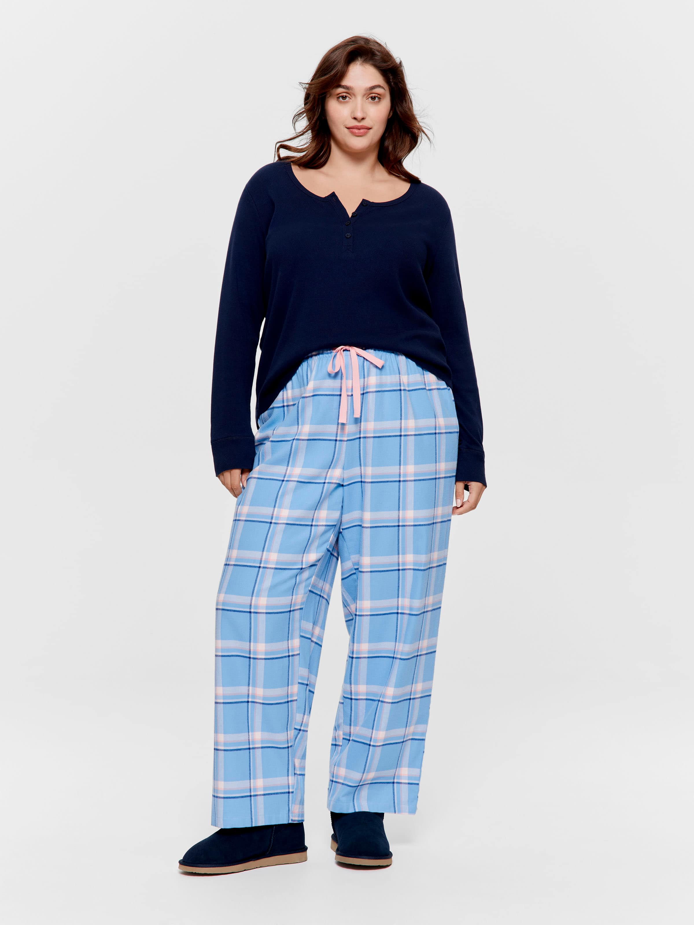 P.A. Plus Cornflower Check Classic Flannelette Pj Pant