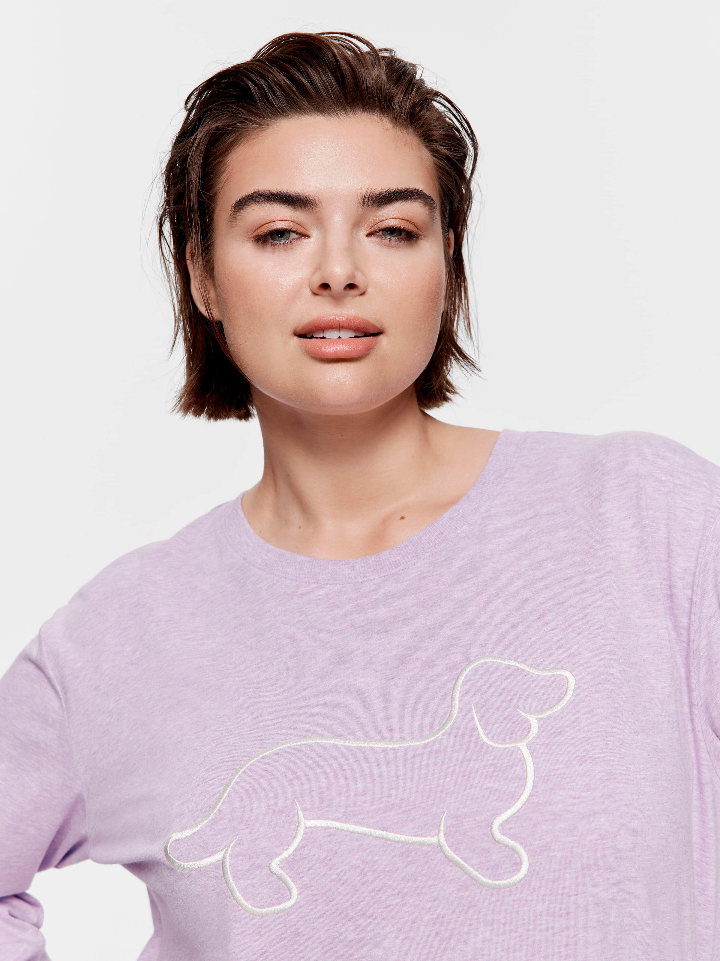 P.A. Plus Purple Marle Penny Logo Sweater