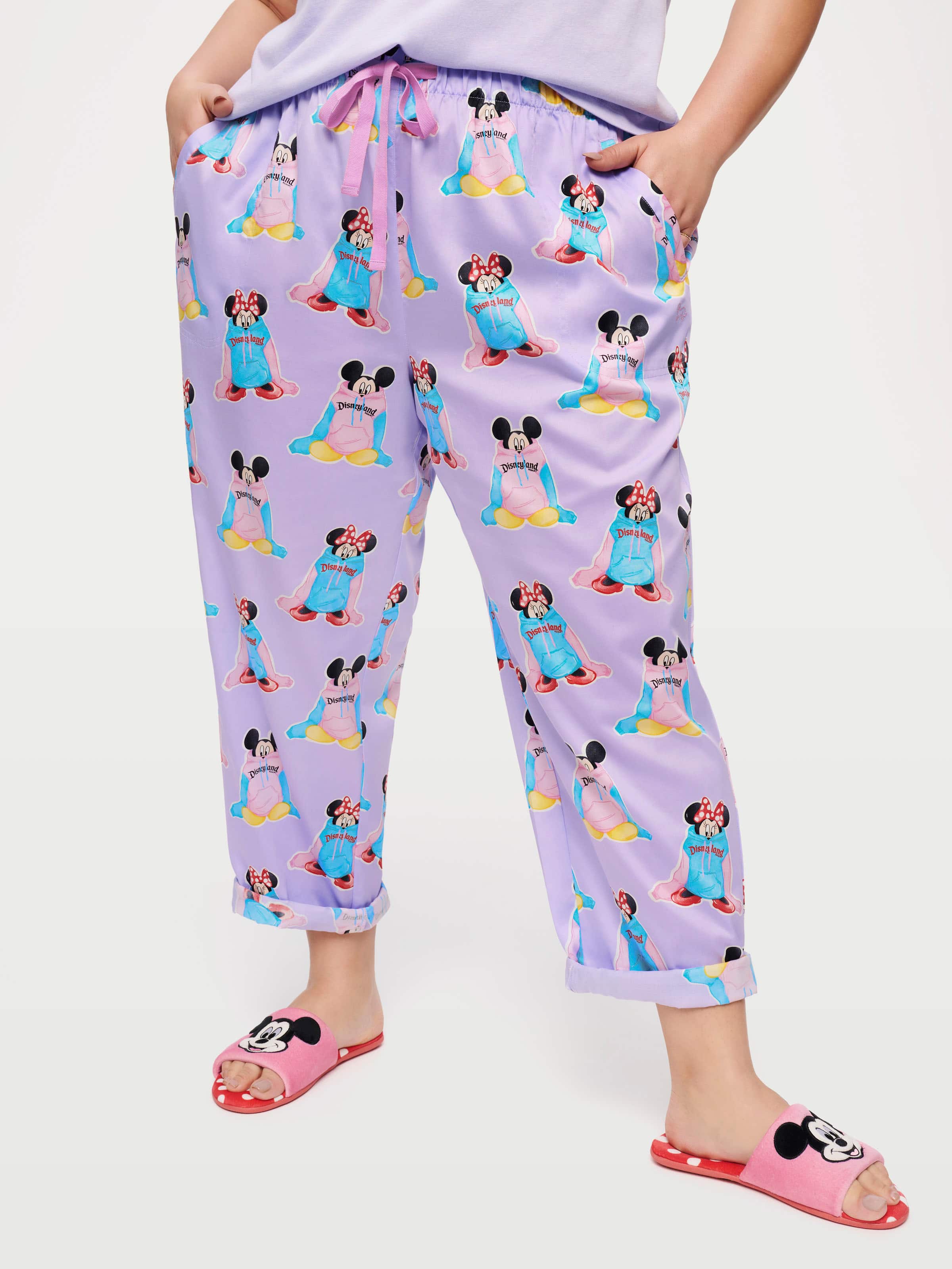 Womens Plus Size Disney Minnie Mouse Bows Icons Pajama Pants Lounge We –  Open and Clothing