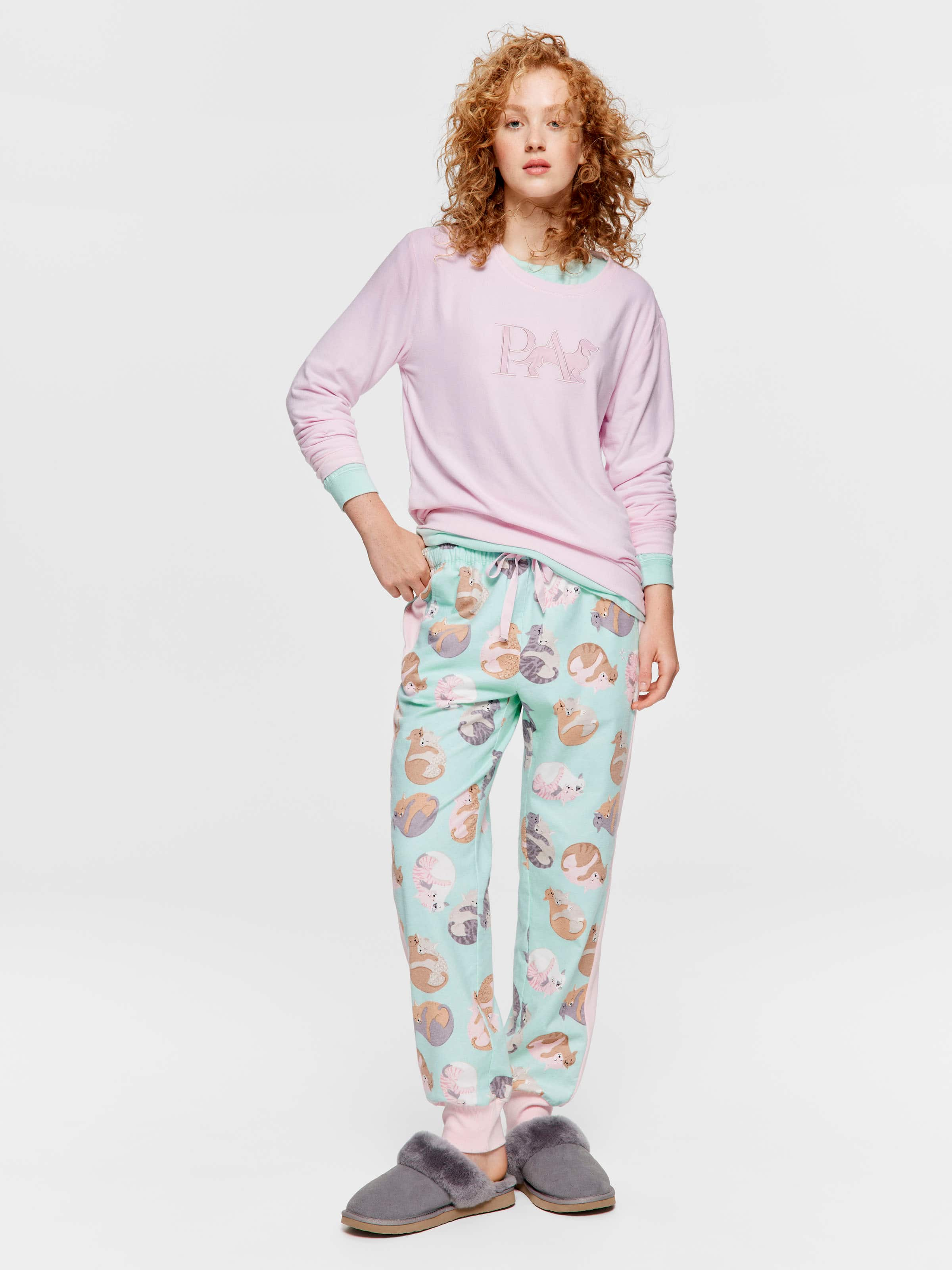 Cuddle Cats Cuffed Flannelette Pj Pant Peter Alexander Online