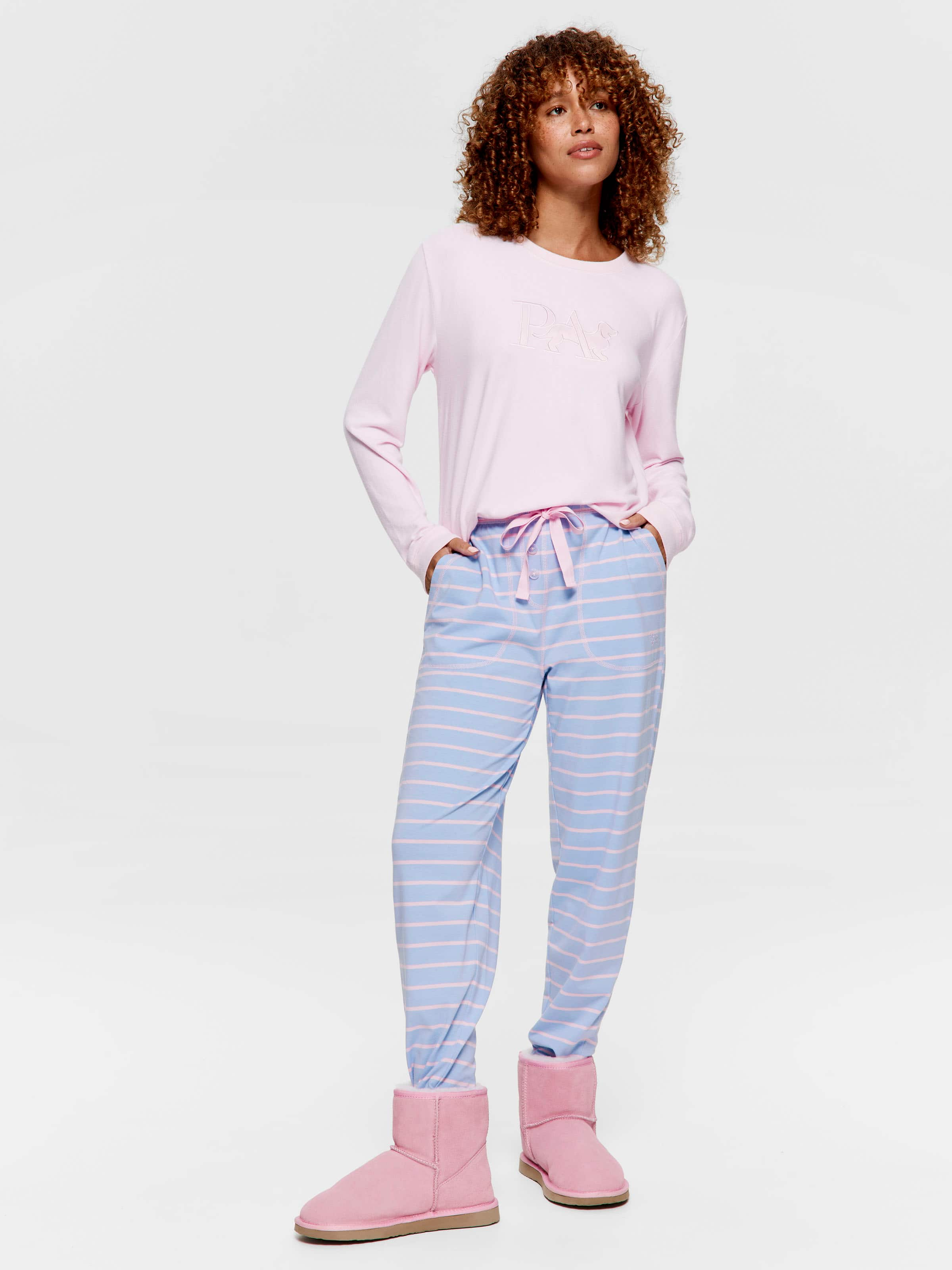 Pants pink stripes best sale