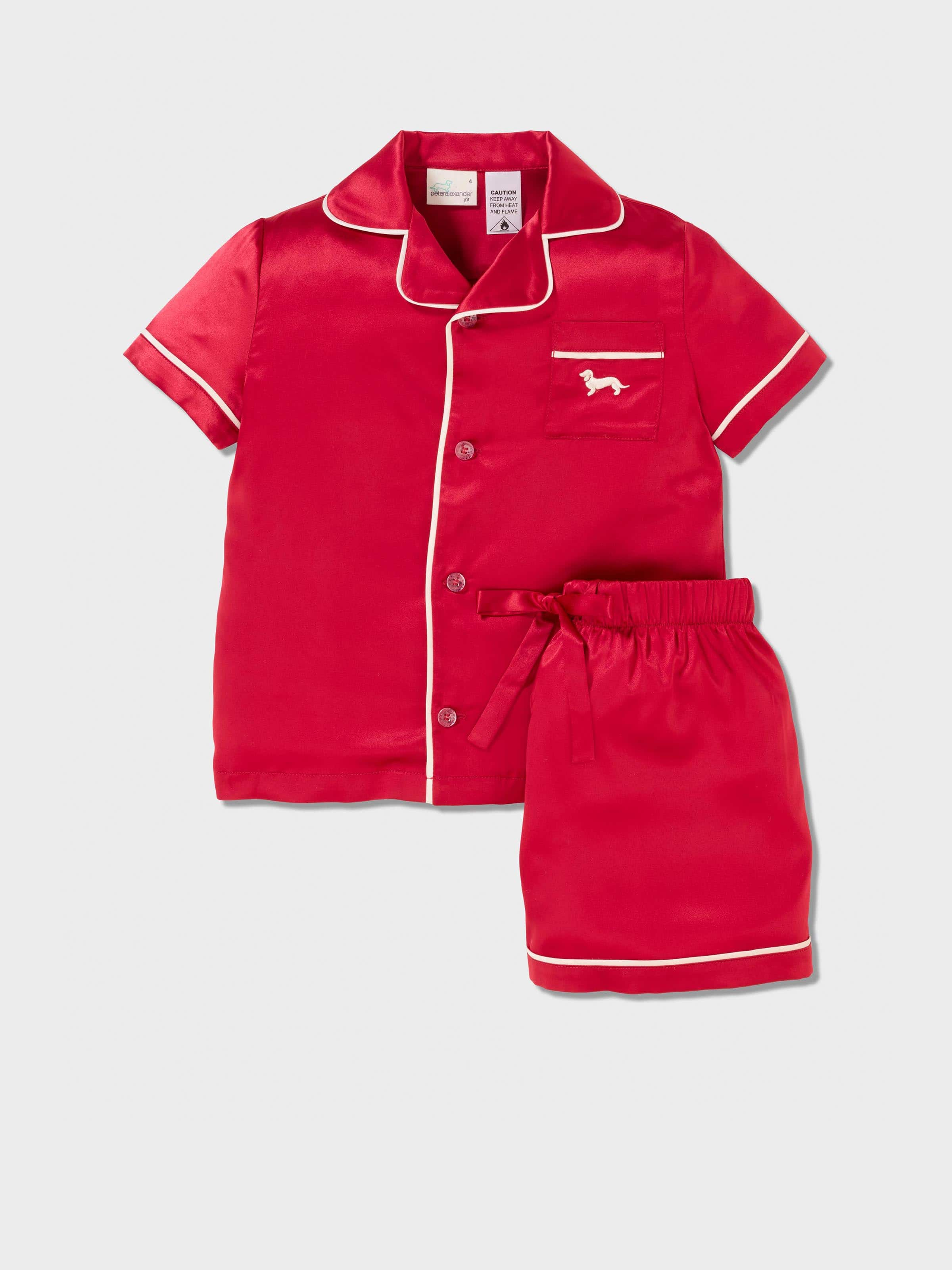 Jnr Kids Cherry Satin Pj Set - Peter Alexander Online