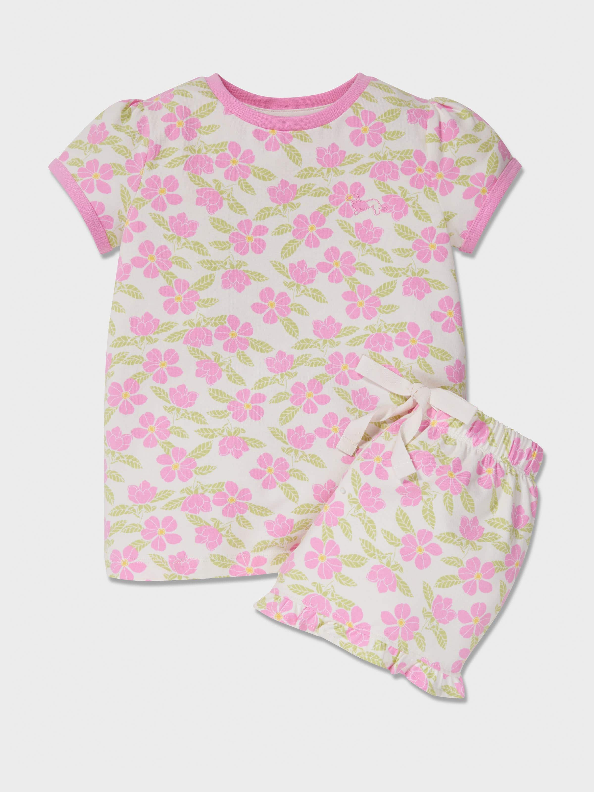 Girls Floral Bloom Pj Set Pink - Peter Alexander Online